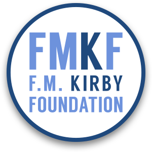 Circle with text FMKF, and F.M. Kirby Foundation